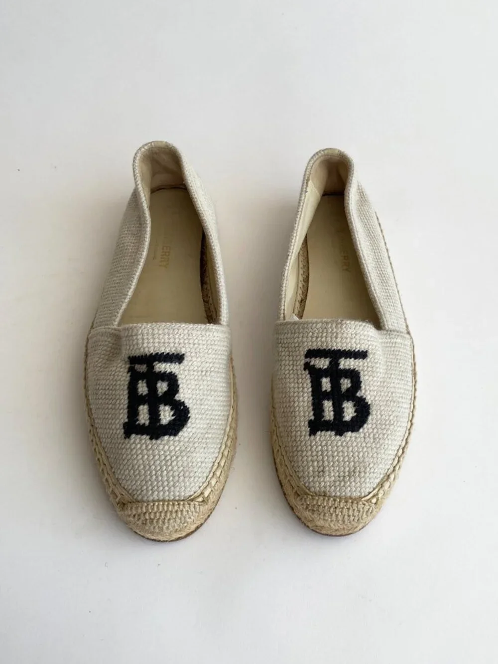 Burberry Tabitha Woven Espadrilles - Size 38.5